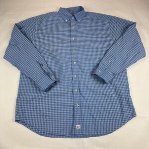 Vineyard Vines Classic Fit Murray Nylon Shirt Mens XL Long Sleeve Blue Plaid EUC